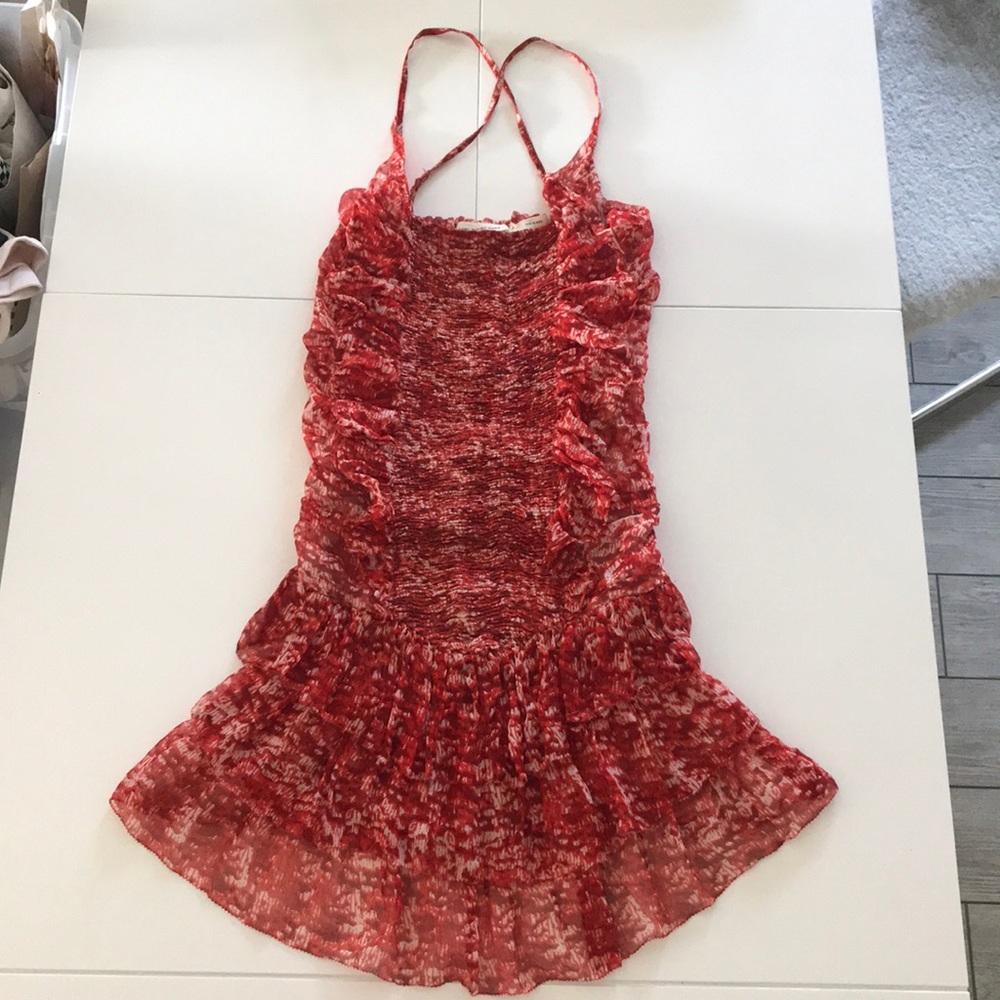 Étoile Isabel Marant Silk Chiffon Red/White Dress